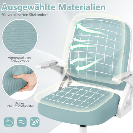 Ergonomic Office Chair, Blue – Foldable Arms, Rocking Function