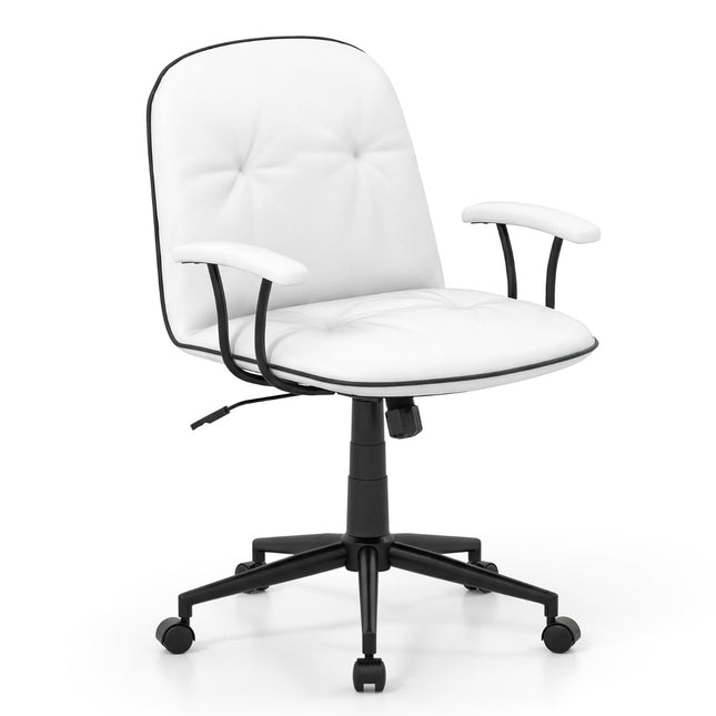 Ergonomic Office Chair, Faux Leather, White, Adjustable