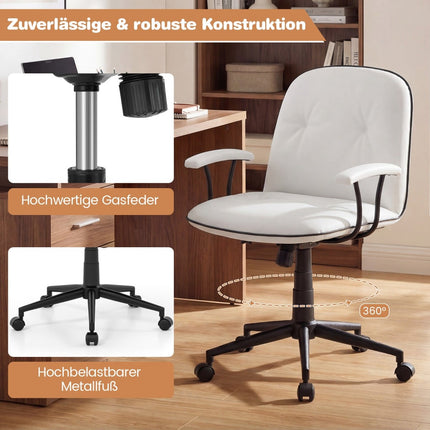 Ergonomic Office Chair, Faux Leather, White, Adjustable
