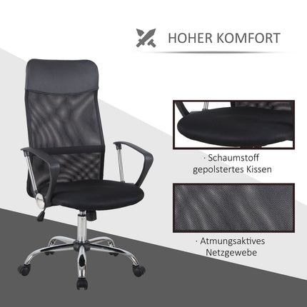 Ergonomic black swivel gaming chair, mesh foam, adjustable height