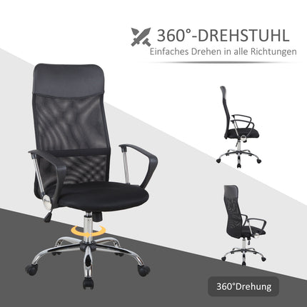 Ergonomic black swivel gaming chair, mesh foam, adjustable height