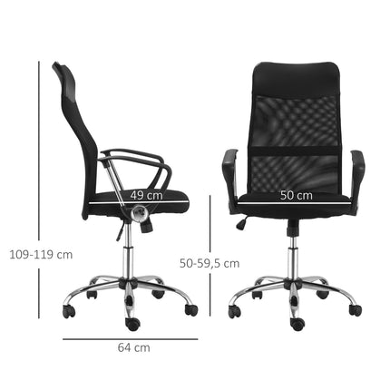 Ergonomic black swivel gaming chair, mesh foam, adjustable height