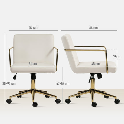 Ergonomic Office Chair, Gold Accents, Velvet-Look Fabric