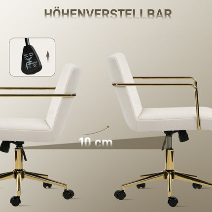 Ergonomic Office Chair, Gold Accents, Velvet-Look Fabric