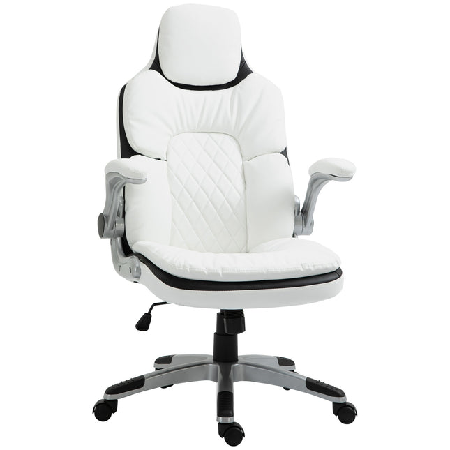Ergonomic office chair, adjustable height & foldable armrests