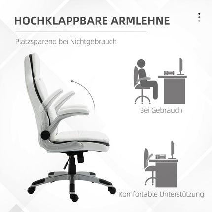 Ergonomic office chair, adjustable height & foldable armrests