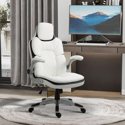 Ergonomic office chair, adjustable height & foldable armrests