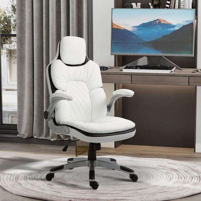 Ergonomic office chair, adjustable height & foldable armrests