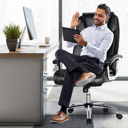 Ergonomic Office Chair – High Back, Padded Arms, Swivel, Black