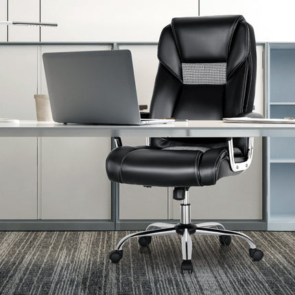 Ergonomic Office Chair – High Back, Padded Arms, Swivel, Black