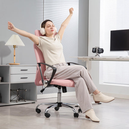 Ergonomic Office Chair, High Back, Pink, Mesh Fabric
