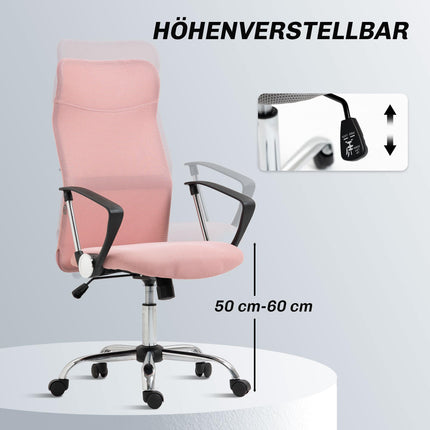 Ergonomic Office Chair, High Back, Pink, Mesh Fabric