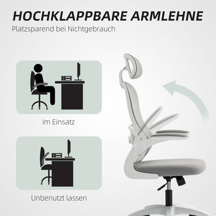 Ergonomic Office Chair, Mesh Back, Adjustable, Gray