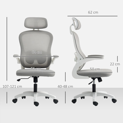 Ergonomic Office Chair, Mesh Back, Adjustable, Gray