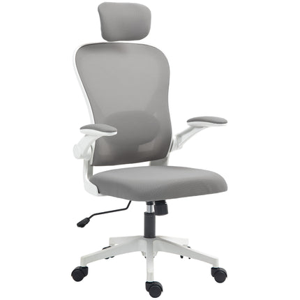 Ergonomic Office Chair, Mesh, Flip-Up Arms, Gray
