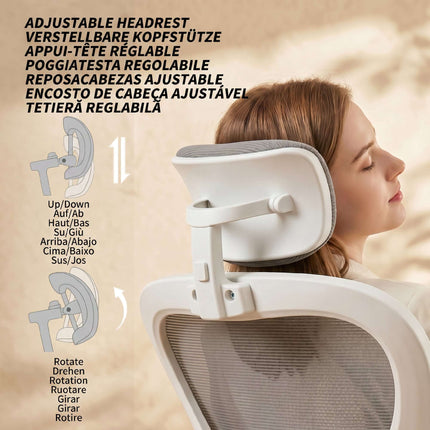 Ergonomic Office Chair, Mesh, Flip-Up Arms, Gray