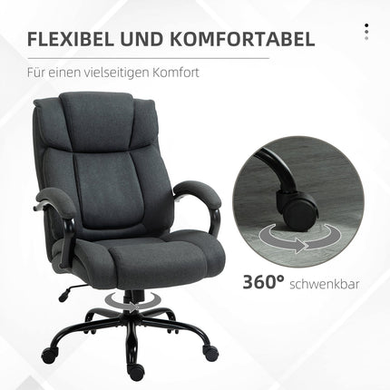 Ergonomic Office Chair, Swivel, Padded Arms, 220kg Capacity, Grey