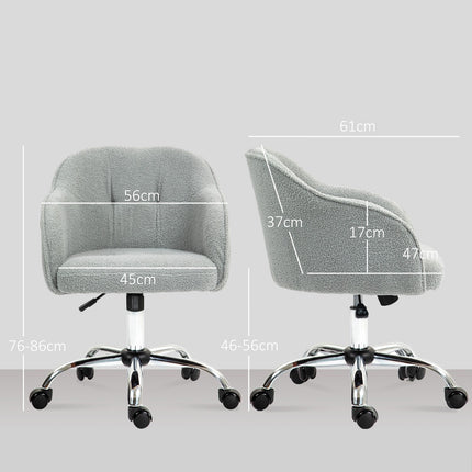 Ergonomic Office Chair, Teddy Fleece, Adjustable Height
