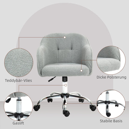 Ergonomic Office Chair, Teddy Fleece, Adjustable Height