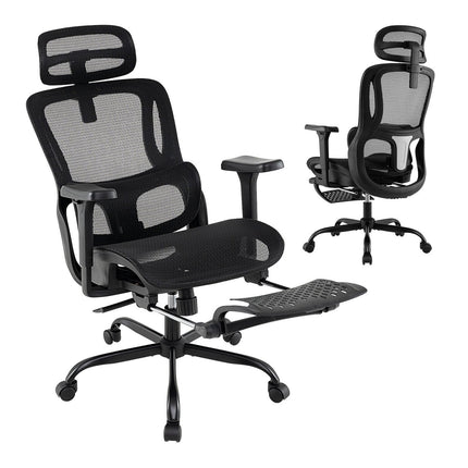 Ergonomic Office Chair with Adjustable Headrest & Footrest