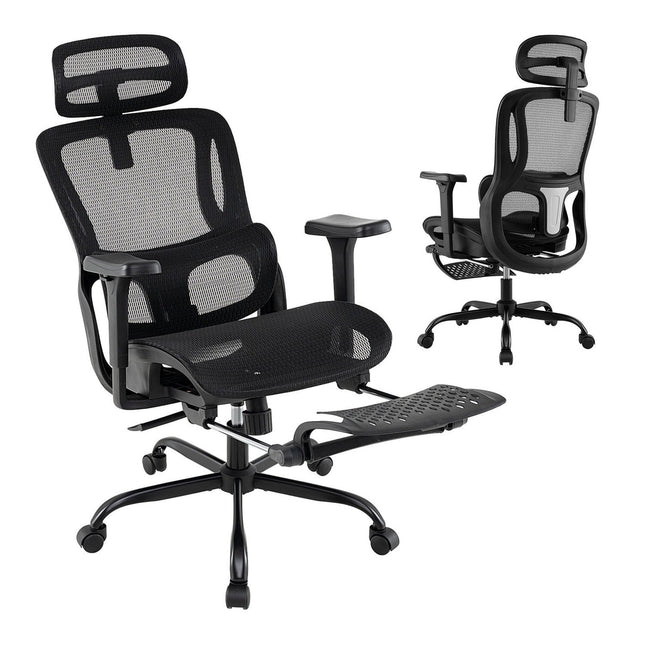 Ergonomic Office Chair with Adjustable Headrest & Footrest