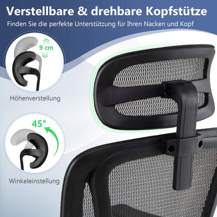 Ergonomic Office Chair with Adjustable Headrest & Footrest