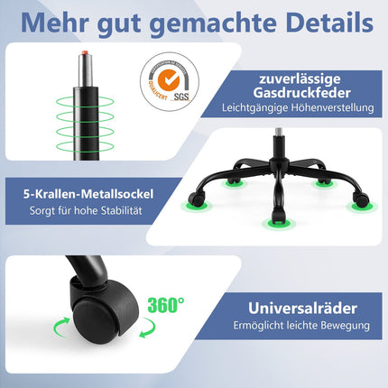 Ergonomic Office Chair with Adjustable Headrest & Footrest