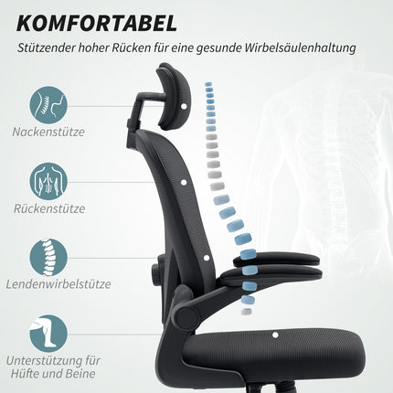 Ergonomic Office Chair with Adjustable Headrest and Lumbar Support