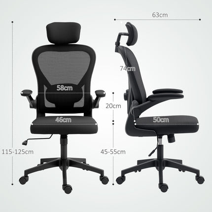 Ergonomic Office Chair with Adjustable Headrest and Lumbar Support