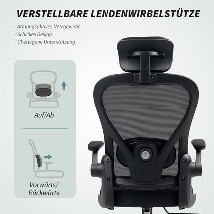Ergonomic Office Chair with Adjustable Headrest and Lumbar Support