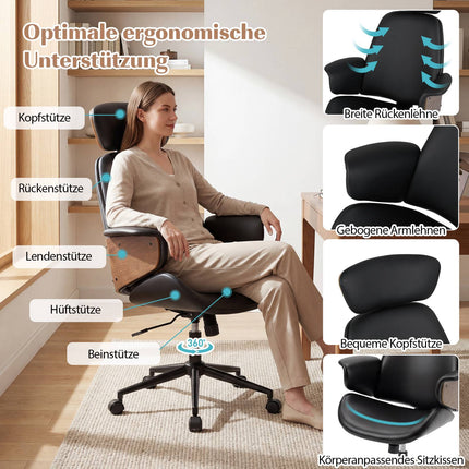 Ergonomic Office Chair with Adjustable Height & Armrests