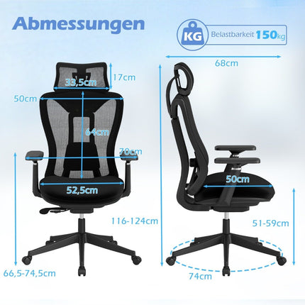 Ergonomic Office Chair with Adjustable Lumbar & Headrest