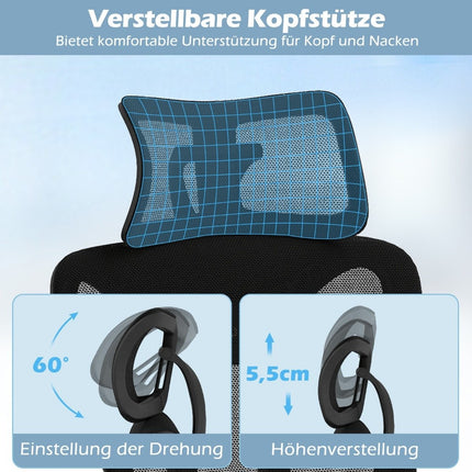 Ergonomic Office Chair with Adjustable Lumbar & Headrest
