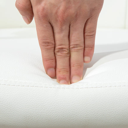 Ergonomic Office Chair with Armrests, White Leather-Look