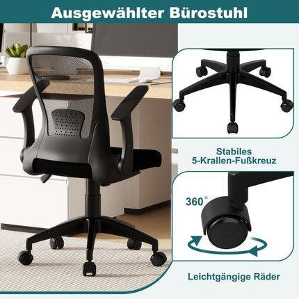 Ergonomic Office Chair with Flip-Up Arms & Lumbar Support