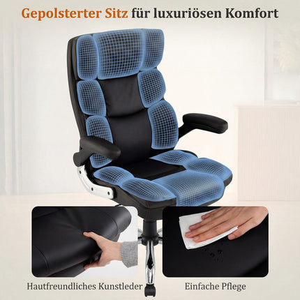 Ergonomic Office Chair with Foldable Armrests & Recline