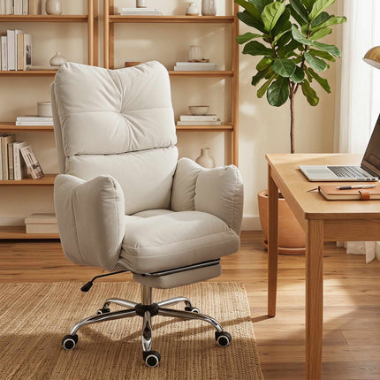 Ergonomic Office Chair with Footrest, Adjustable Backrest