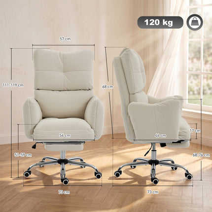 Ergonomic Office Chair with Footrest, Adjustable Backrest