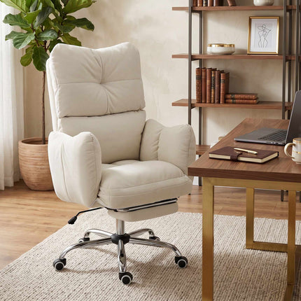 Ergonomic Office Chair with Footrest, Adjustable Backrest