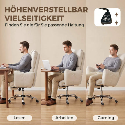 Ergonomic Office Chair with Footrest, Adjustable Backrest