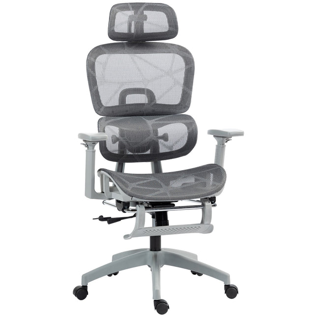 Ergonomic Office Chair with Footrest, Reclining Backrest