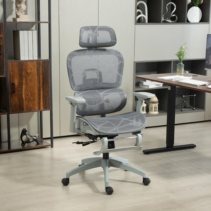 Ergonomic Office Chair with Footrest, Reclining Backrest