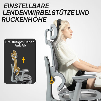 Ergonomic Office Chair with Footrest, Reclining Backrest