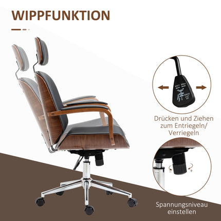 Ergonomic Office Chair with High Backrest, Black