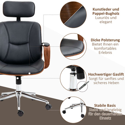 Ergonomic Office Chair with High Backrest, Black