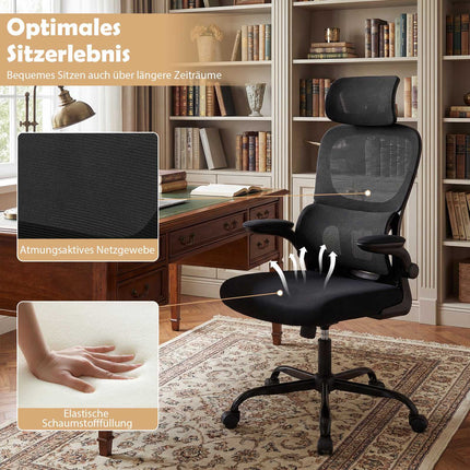 Ergonomic Office Chair with Lumbar Support, Black