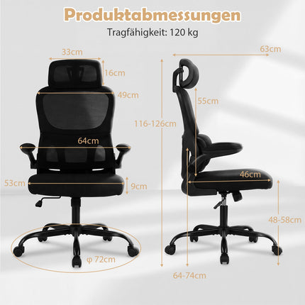 Ergonomic Office Chair with Lumbar Support, Black