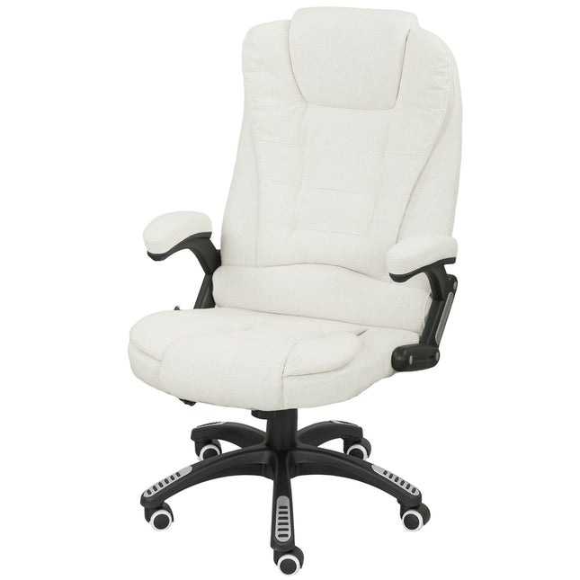 Ergonomic Office Chair with Massage, Cream White, 68x72x110-120 cm