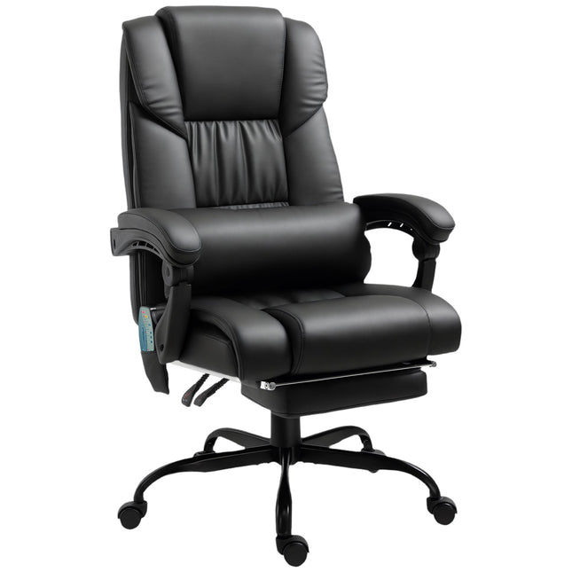 Ergonomic Office Chair with Massage, Footrest, Black