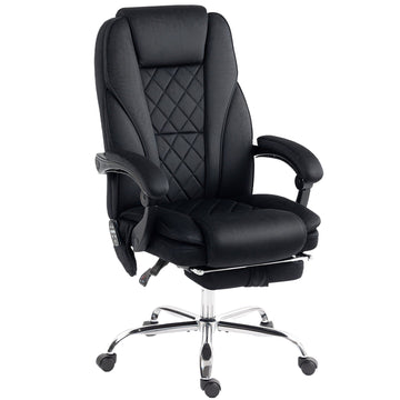 Ergonomic Office Chair with Massage, Footrest, Black